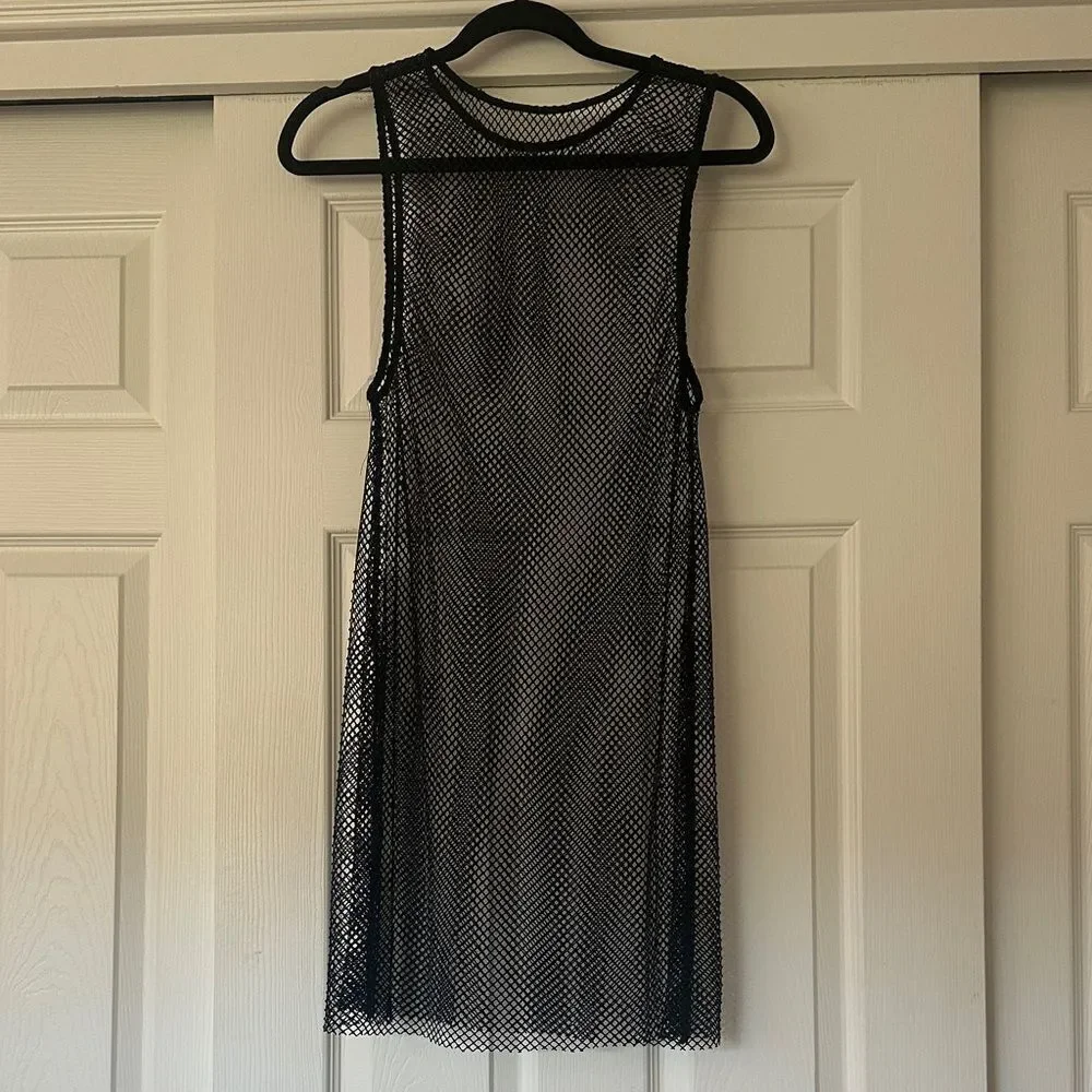 L'AGENCE Angela Mesh Cover-Up Dress in black